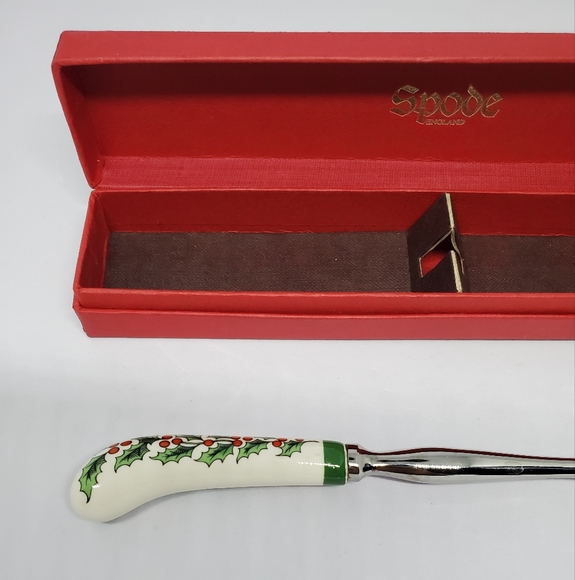 Spode CHRISTMAS TREE Pickle Fork Made In England Box Stainless Steel 7.5 Vtg. - Picture 13 of 15